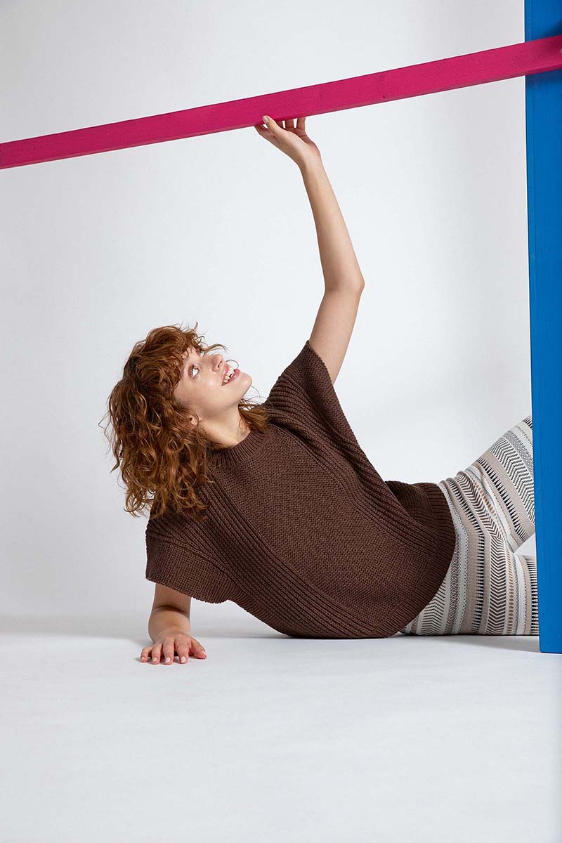 ALYA Kurzarmpullover